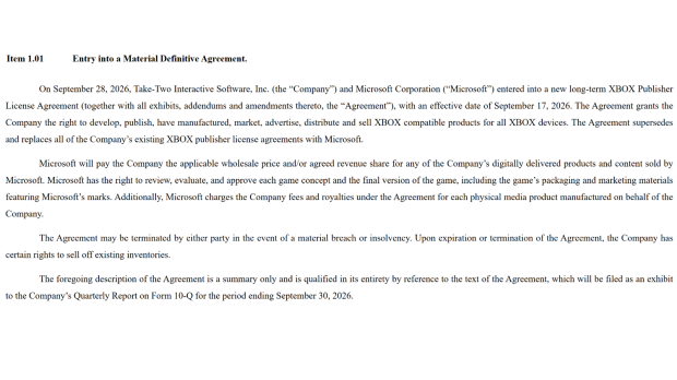 Take-Two enters agreement to publish new games on 'all Xbox devices' 1