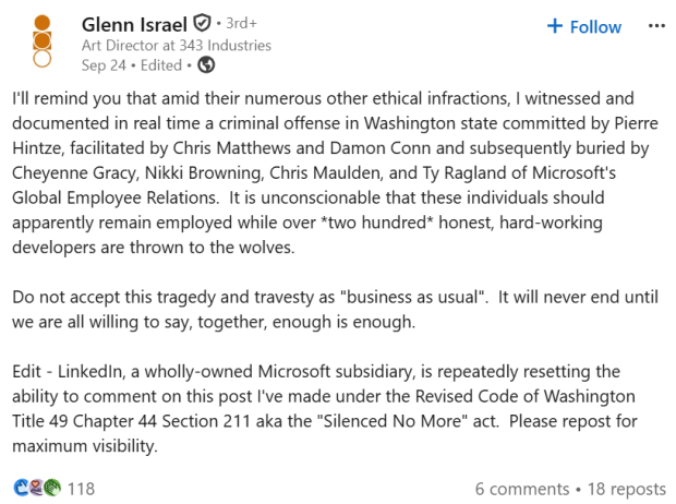 Ex-Halo art director says he documented a crime and a cover-up by VP Head of Studio at Microsoft 1