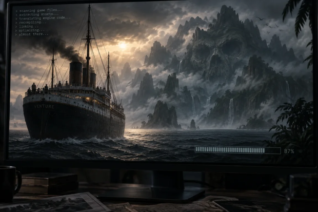 Игра Peter Jackson’s King Kong получила неофициальный порт на ПК с поддержкой 8K Заставка игры с кораблем Venture, приближающимся к острову
