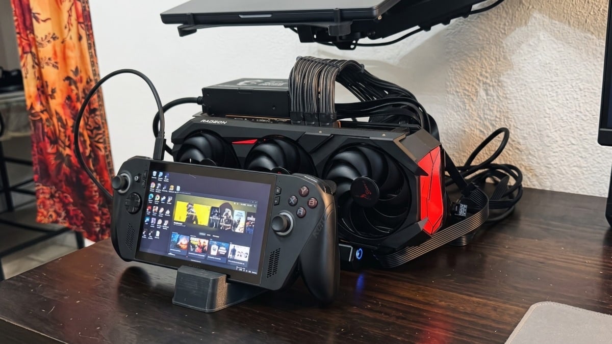 ROG Xbox Ally X pushes 151 FPS in Cyberpunk 2077 with Radeon RX 9070 XT eGPU and frame generation