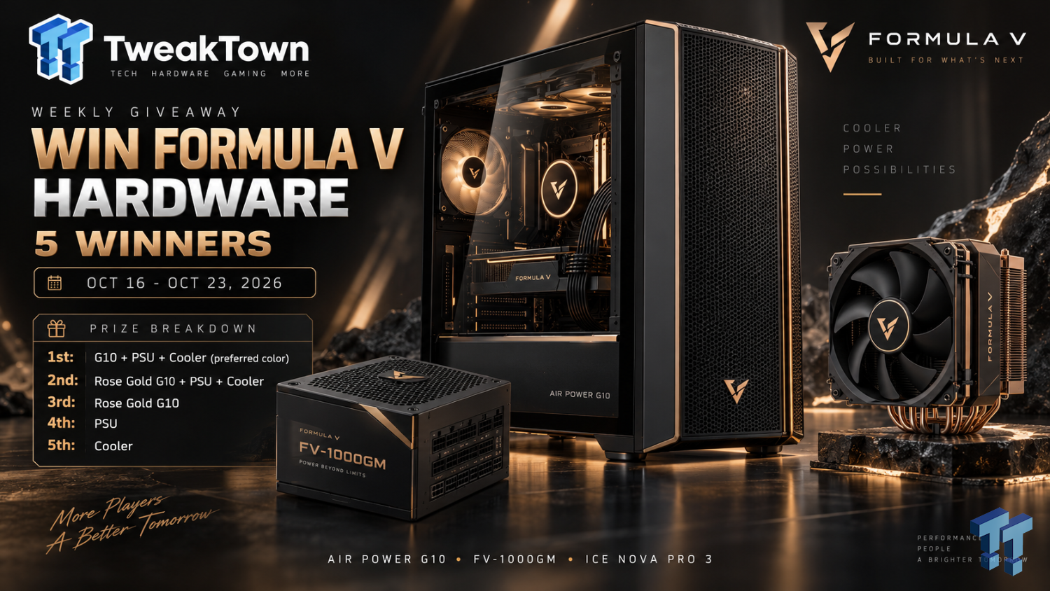Giveaway: Win Formula V Cases, 1000W PSUs and CPU Coolers - Five Winners!
