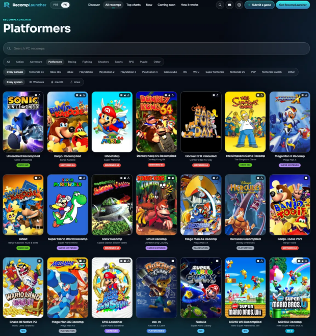Commodore User Port RecompLauncher catalogs 200+ fan-made console ports for Windows, Linux ...