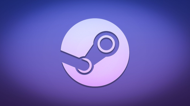 Steam logo centered on a purple gradient background.