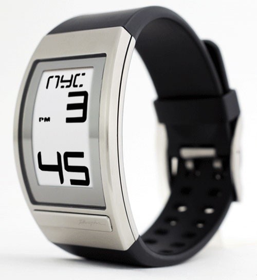 Phosphor E-Ink Digital Hour Watch with Black Polyurethane Band review - The  Gadgeteer