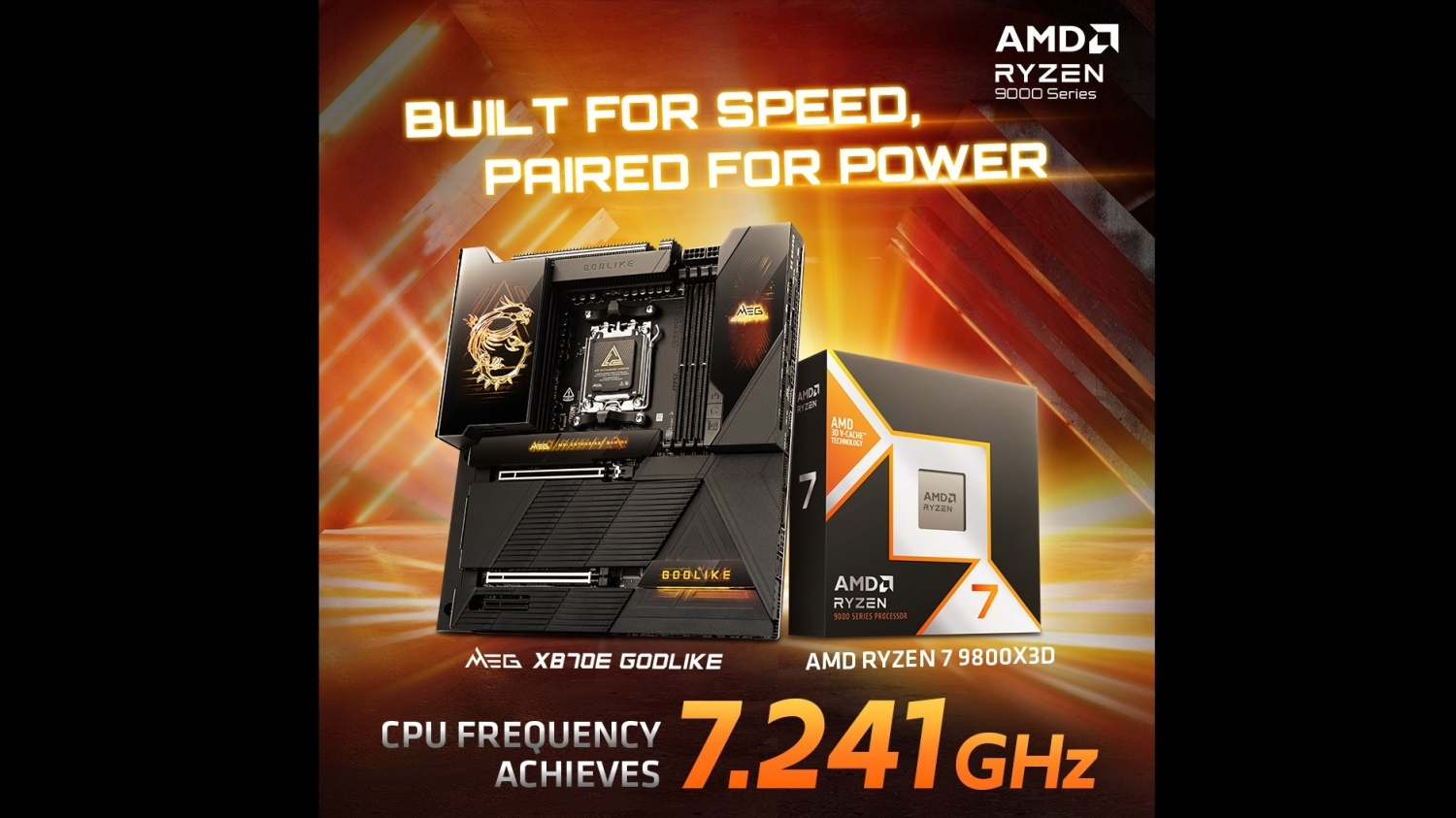 MSI overclocks AMD's new Ryzen 7 9800X3D to an incredible 7.24GHz