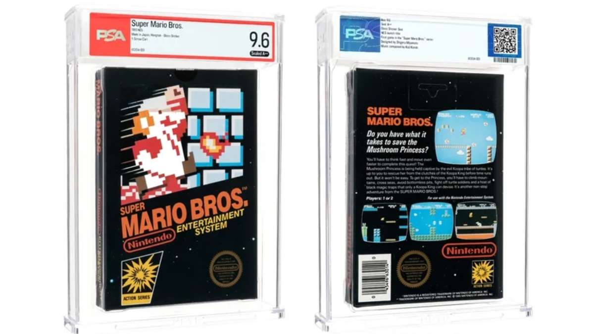 A sealed Super Mario Bros. cartridge from a 1986 NES bundle sells for $3 million at auction