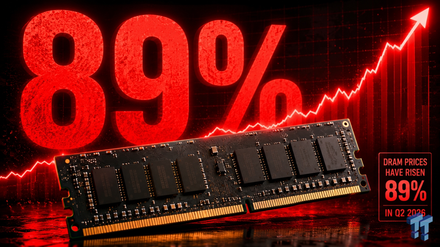 DRAM prices surged by up to 89% in Q2 2026, destroying the consumer segment