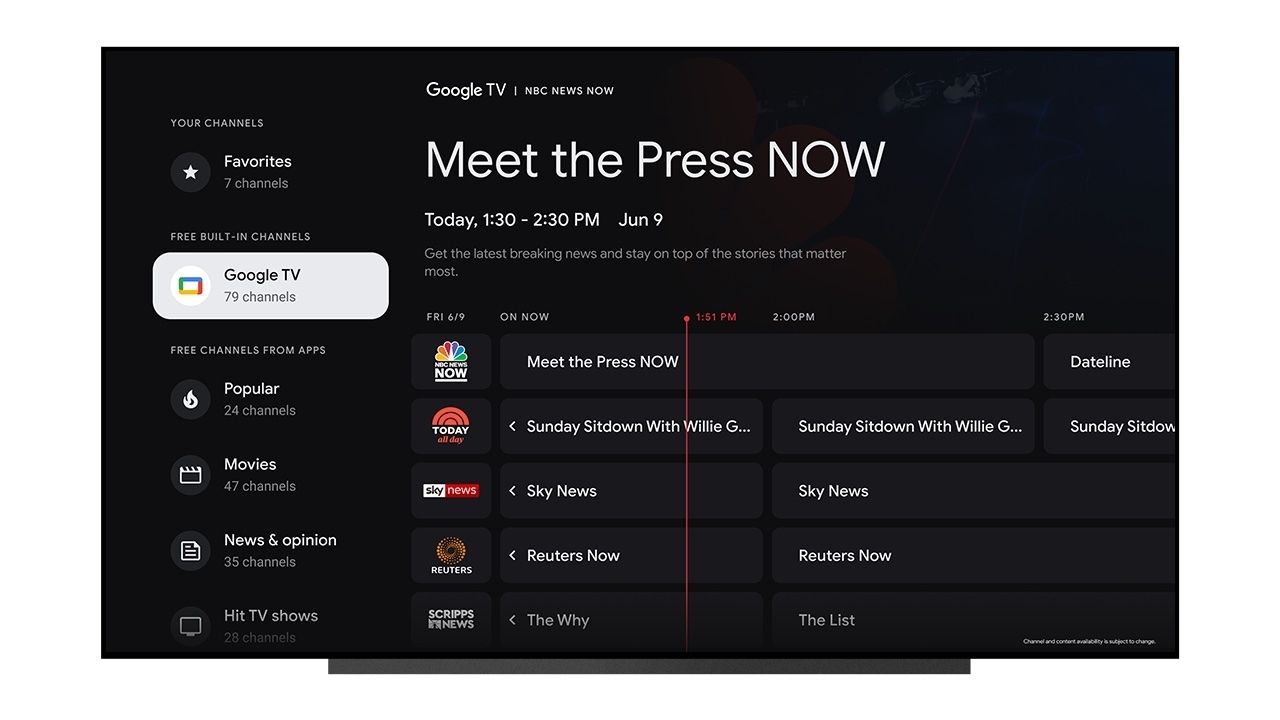 Google TV adds 25 more free channels, NFL Sunday Ticket integration