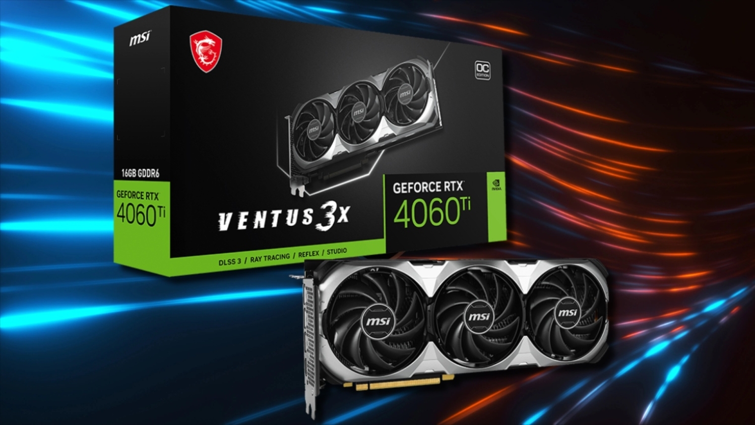 MSI Ventus GeForce RTX 4060 Ti Video Card RTX 4060 Ti VENTUS 3X