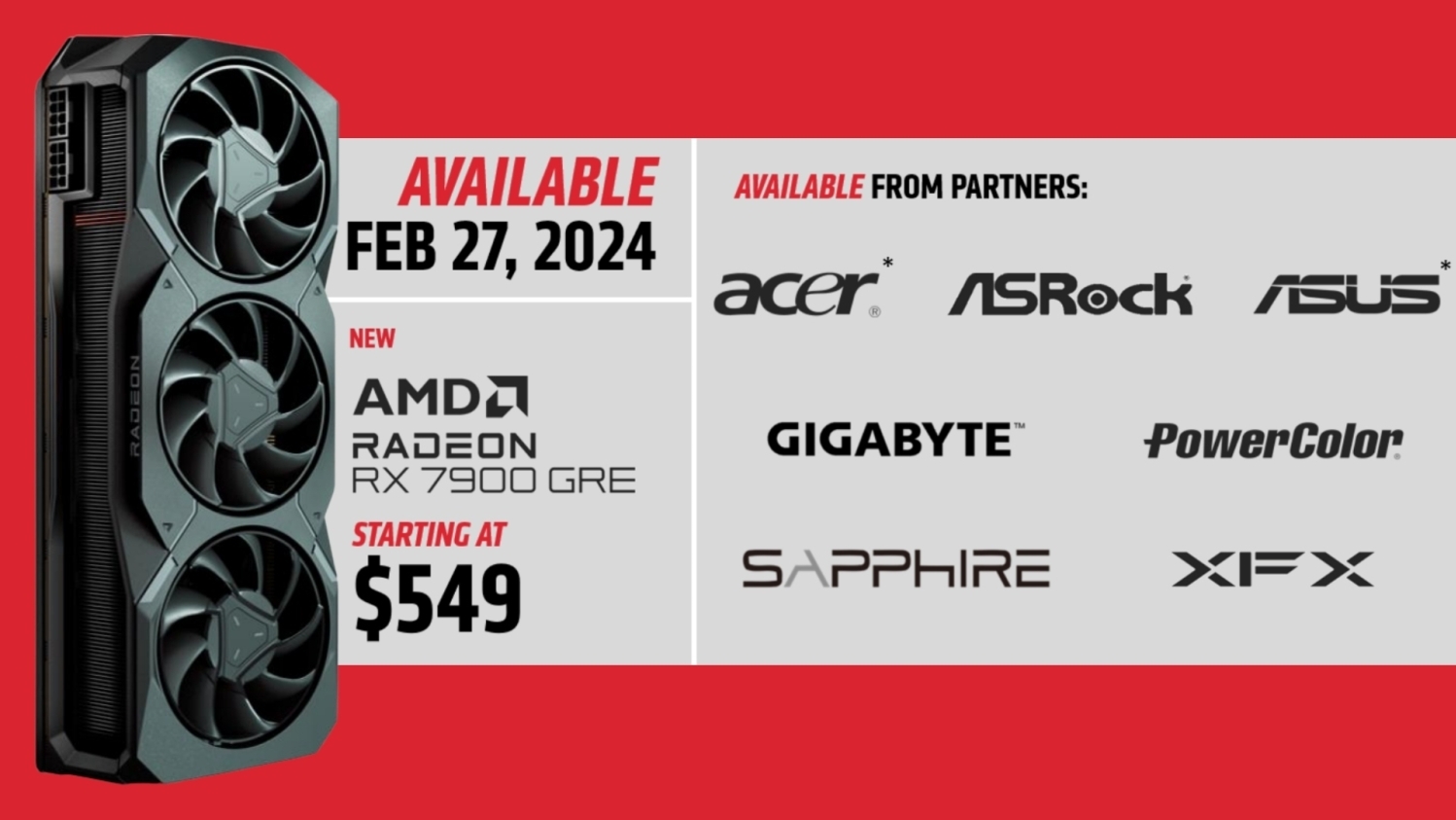 AMD has re-launched the Radeon RX 7900 GRE as a standalone