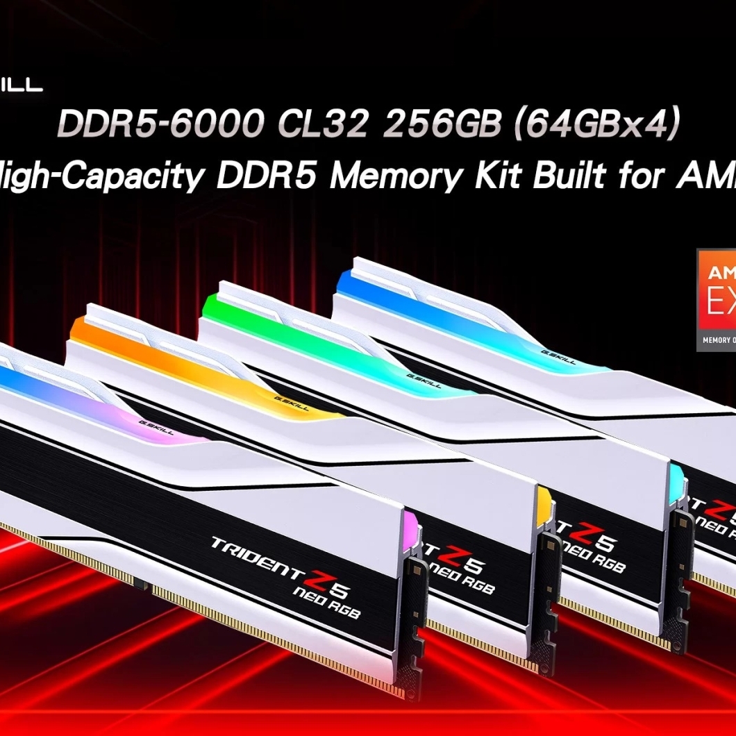G.SKILL unveils the world's first ultra-capacity 256GB kit DDR5