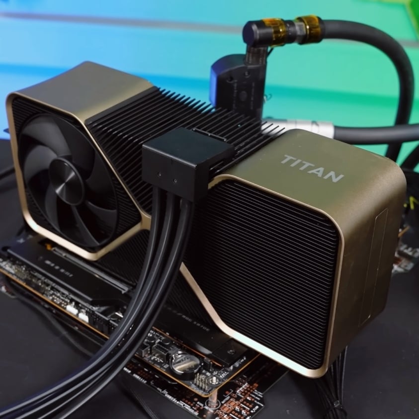 NVIDIA RTX TITAN Ada prototype's dual 16-pin adaptor has six 8-pin