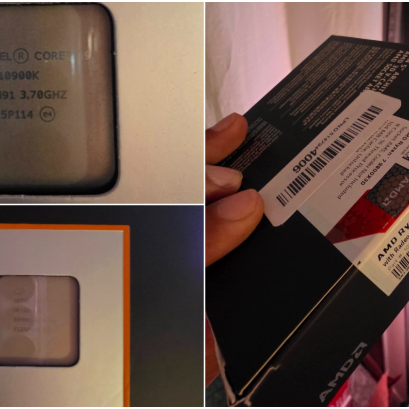 CPU JUNK i9 10900K User receives Intel Core i9-10900K in sealed AMD Ryzen 7 9800X3D