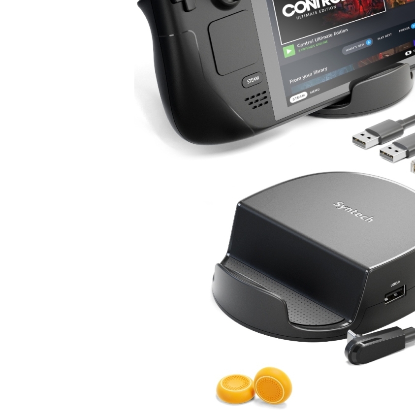 Syntech Mini Dock Compatible with Steam Deck/Steam Deck OLED/ROG Ally, 6-in-1 Docking Station with HDMI 2.0 4K@60Hz, Gigabit Ethernet, 3 x USB 3.0, PD Charging Stable Round Doc Syntech Mini Dock Compatible with Steam Deck/Steam Deck OLED/ROG Ally, 6-in-1 Docking Station with HDMI 2.0 4K@60Hz, Gigabit Ethernet, 3 x USB 3.0, PD Charging Stable Round Doc