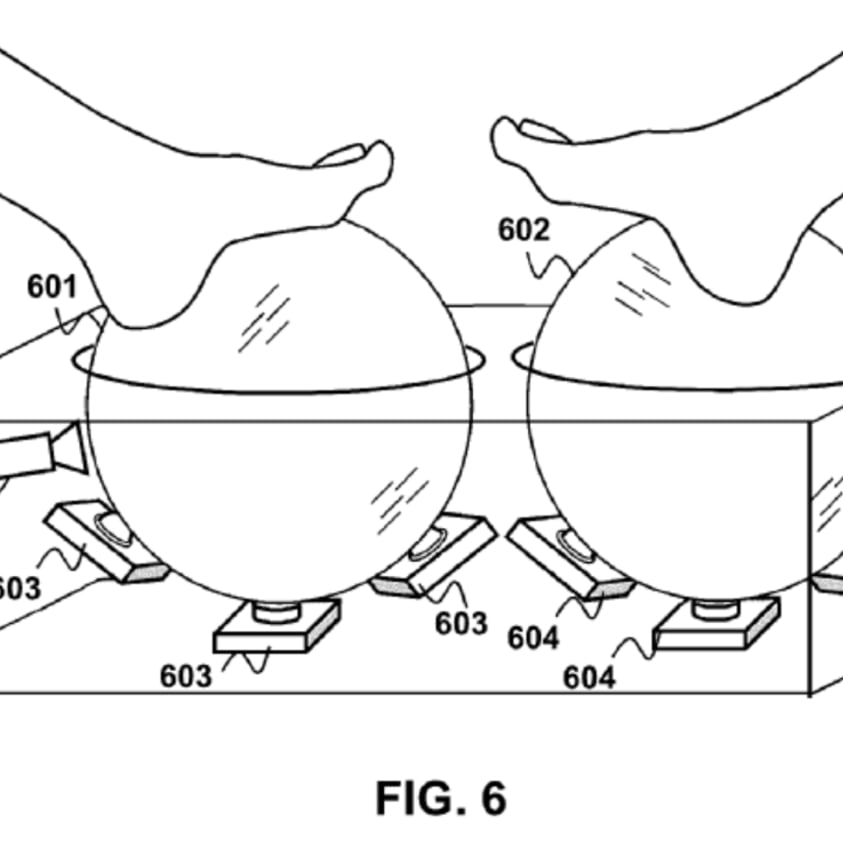 Sony patents odd VR foot controller with giant trackballs