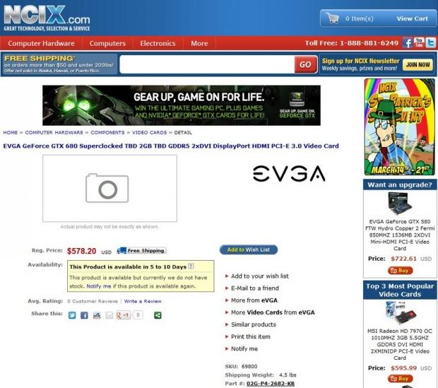 More GTX680s appear on the web, available for Add to Wishlist | TweakTown.com