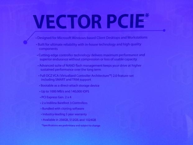 OCZ Vector PCI-E workstation SSD performance numbers from CES 2013 2