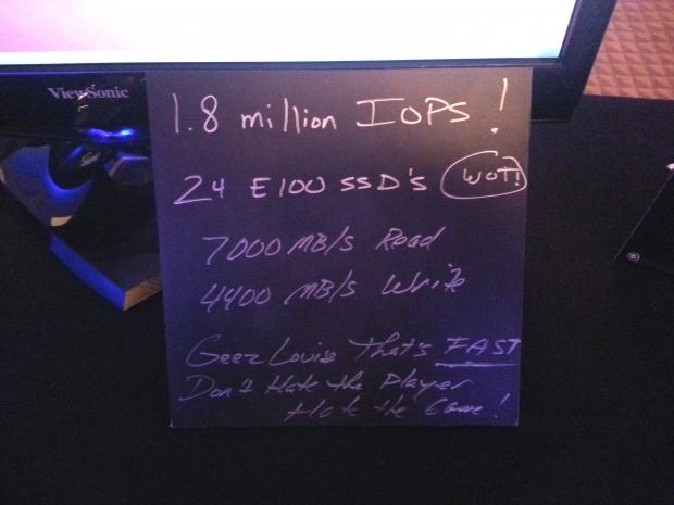 Kingston goes crazy at CES 2013 and shows system pushing 7000MB/s over 24 E100 SSD's 2