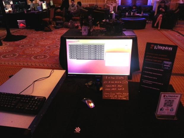 Kingston goes crazy at CES 2013 and shows system pushing 7000MB/s over 24 E100 SSD's 3