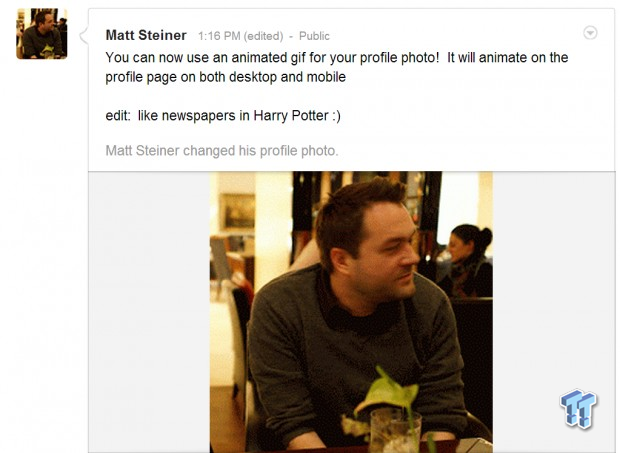 Open enlarged image Google adds support for Gifs as Google+ profile pictures | TweakTown.com