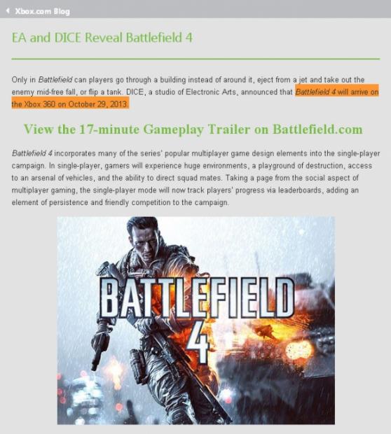 LeakedTT: Battlefield 4 release date confirmed, will go on sale in October | TweakTown.com LeakedTT: Battlefield 4 release date confirmed, will go on sale in October | TweakTown.com