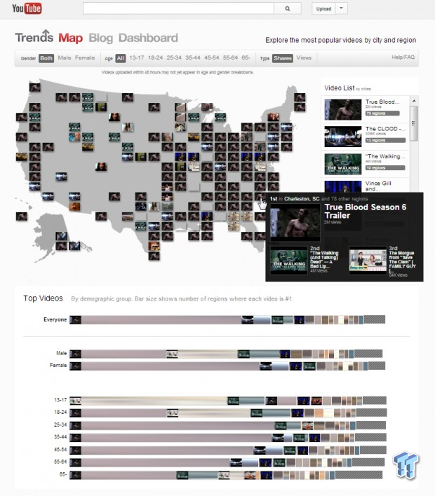 Google launches interactive YouTube Trends Map, shows most popular videos across the US in real-time 1 Google launches interactive YouTube Trends Map, shows most popular videos across the US in real-time 1