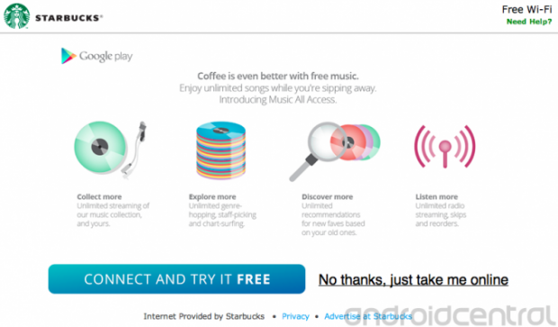 Google takes a sip of Starbucks, offers Starbucks' free Wi-Fi users trial offer for Google Play Music All Access | TweakTown.com