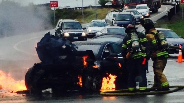 Third Tesla Model S goes up in flames after minor damage | TweakTown.com