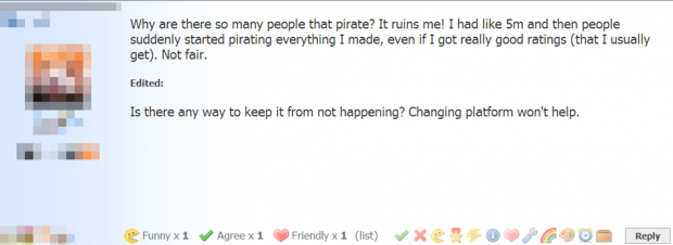 Game developer lets people pirate his game, about pirating games 02