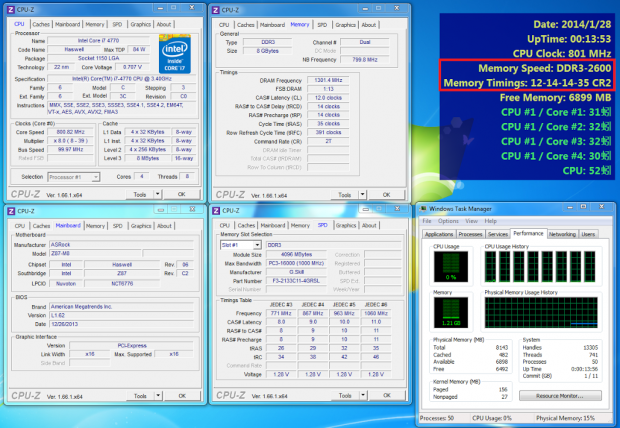 G.SKILL SO-DIMM memory overclocked to 2600MHz on ASROCK M8 barebone 1