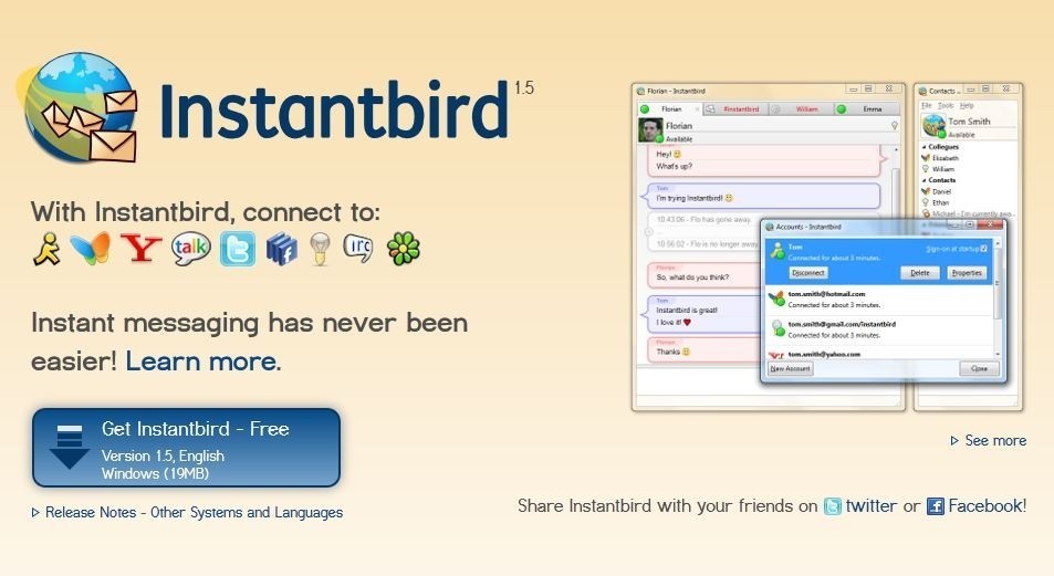 Recorded chat. Instantbird. Instant messaging. To instant message.