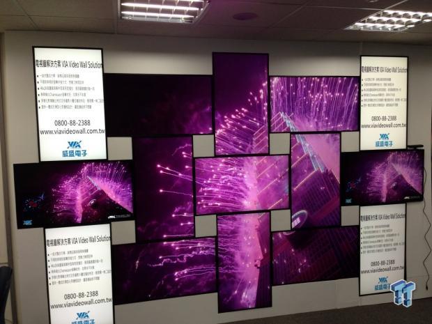 We take a look at the VIA Video Wall Solution, 8 x 1080p TVs on a wall 05