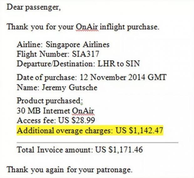Singapore Airlines passenger shocked with $1171 in-flight Wi-Fi bill 01