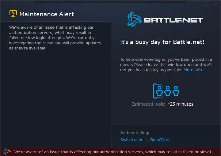 battlenet waiting on another update