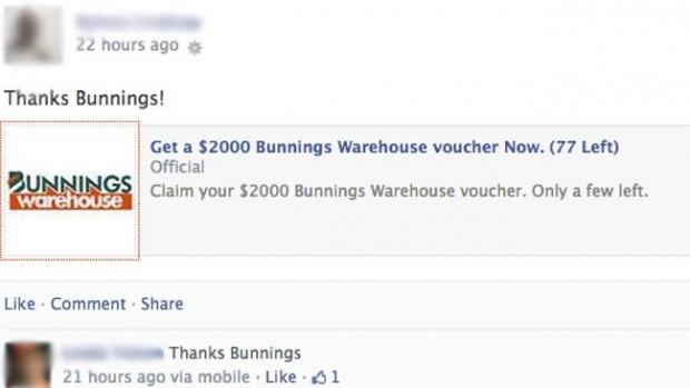 Open enlarged image Have you seen the fake Bunnings voucher Facebook scam recently? | TweakTown.com