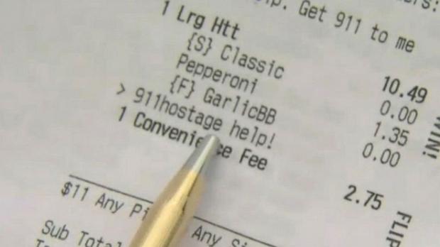 Using the Pizza Hut mobile app to... ask for someone to call 911 02
