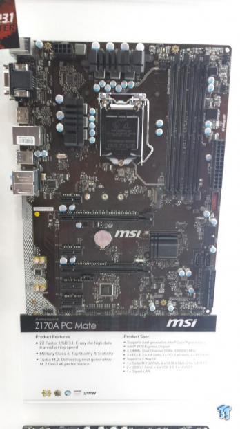 Pictured Msi Z170a Pc Mate Motherboard Tweaktown