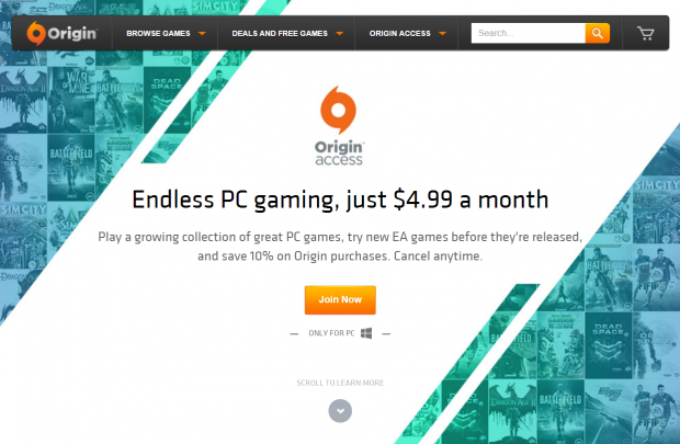 Origin Access: Pay $5 per month to play (some) Electronic Arts