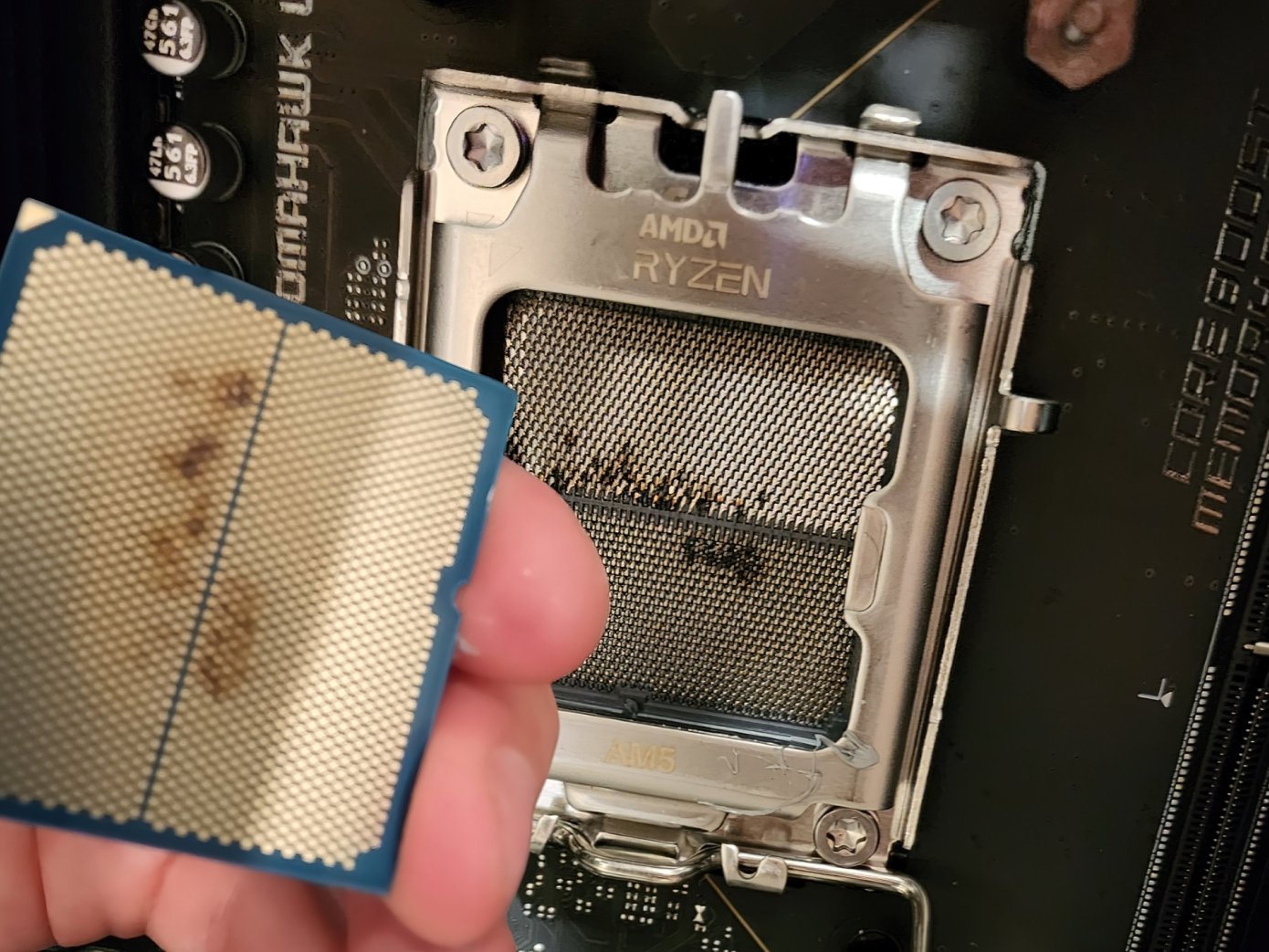 AMD Ryzen 7 9800X3D CPU + AM5 socket burned out, both