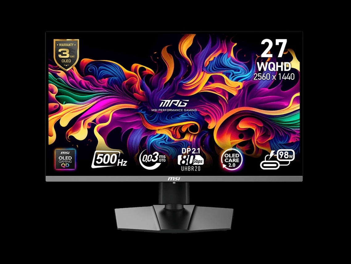 MSI MPG 272QR WD-OLED X50: the first 27-inch 1440p 500Hz monitor