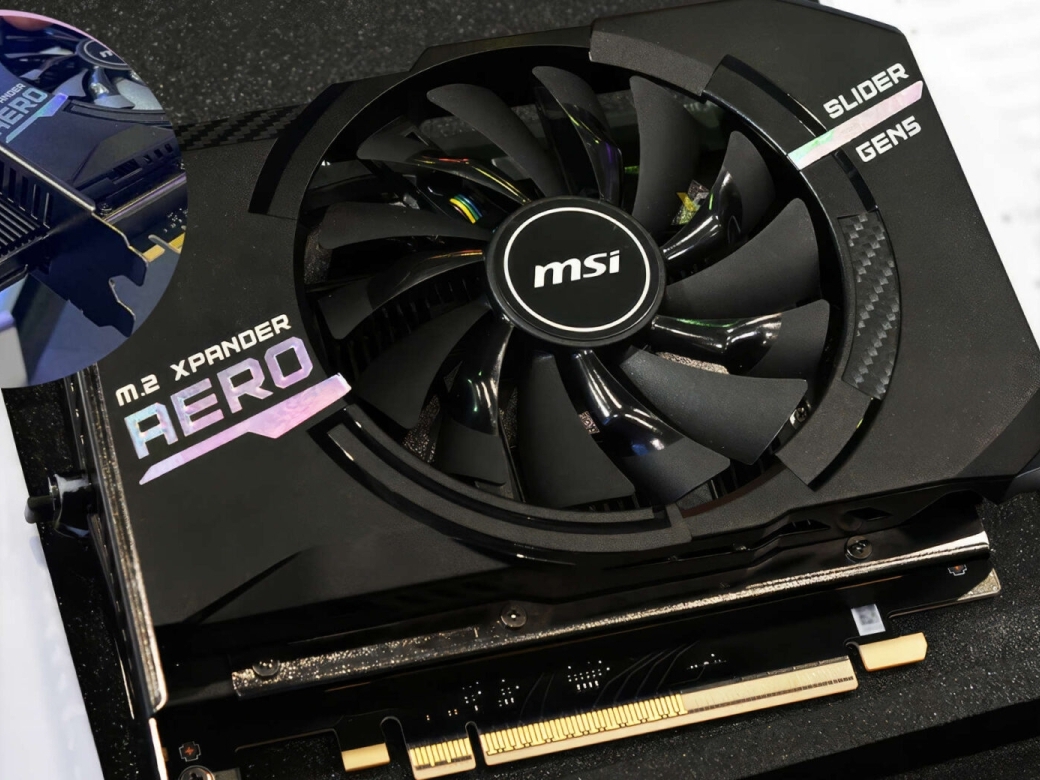 MSI M.2 XPANDER-AERO 本体 MSI teases M.2 XPANDER-AERO SLIDER Gen5: looks like a GPU, cools