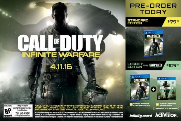 Call of duty infinite warfare et modern warfare remastered Video Game ps4