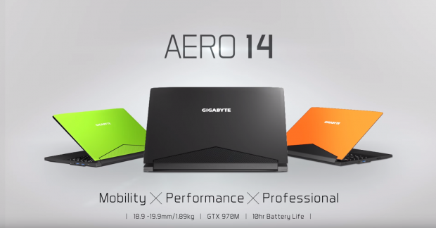 Open enlarged image GIGABYTE's Aero 14 laptop combines high-end gaming with slim design