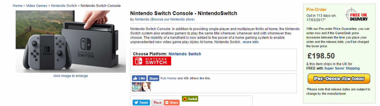 Hukd nintendo switch clearance