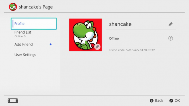 Nintendo account shop friend code