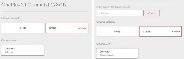 OnePlus 3T 128 GB not discontinued, just out of stock 01