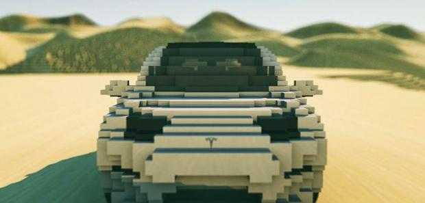Two teens create Tesla's Model 3 in Minecraft 03