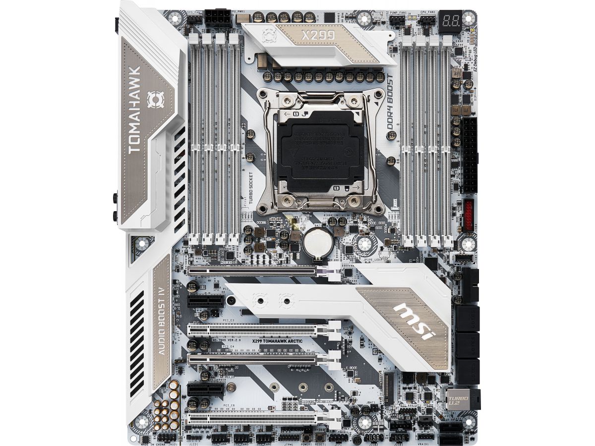 Open enlarged image MSI unveils its new X299 TOMAHAWK ARCTIC 04