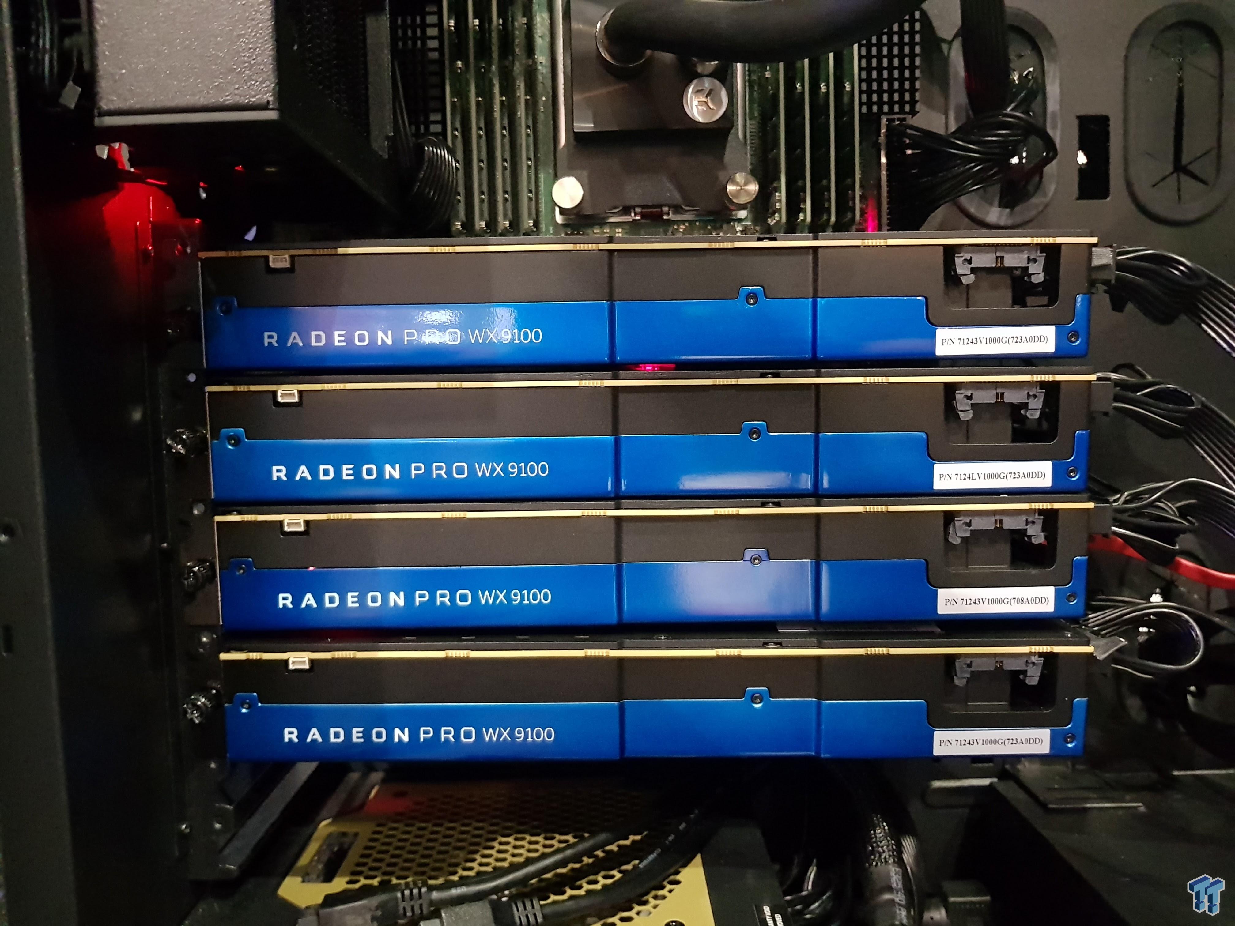 4 x AMD Radeon Pro WX 9100s require 2 x 