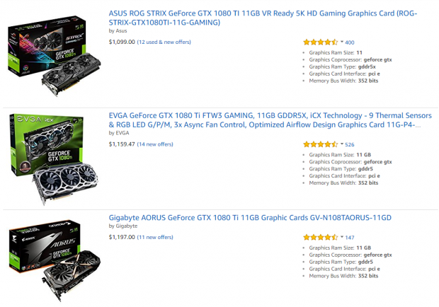 GPU prices slightly better GTX 1080 Ti is now only 1100